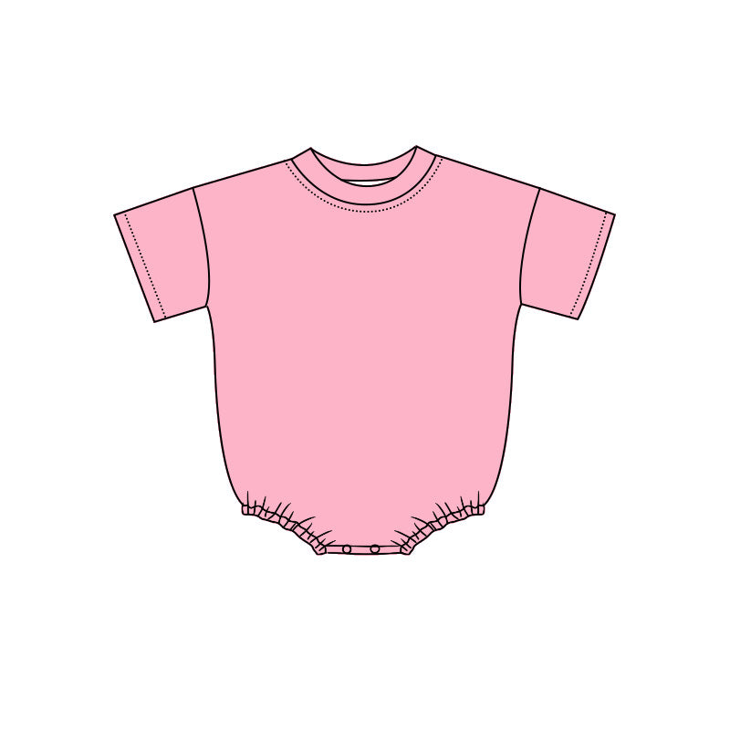 4.29 Baby Girls Boys Short Sleeve Blush Pink Bubble Romper Preorder
