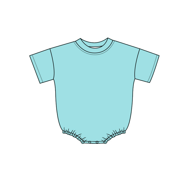 4.29 Baby Girls Boys Short Sleeve Turquoise Romper Preorder