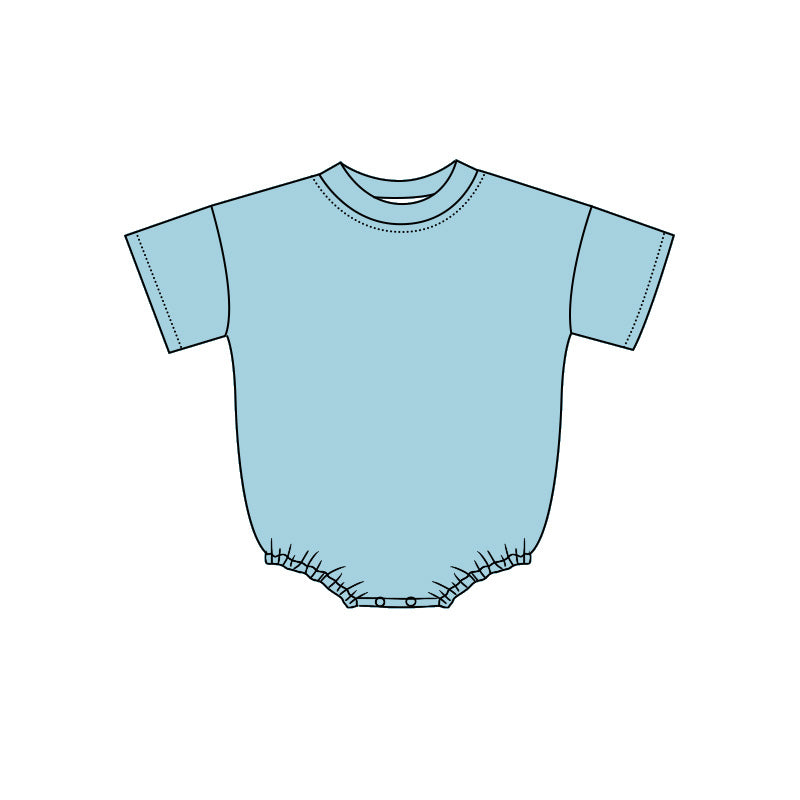 4.29 Baby Girls Boys Short Sleeve Light Blue Romper Preorder
