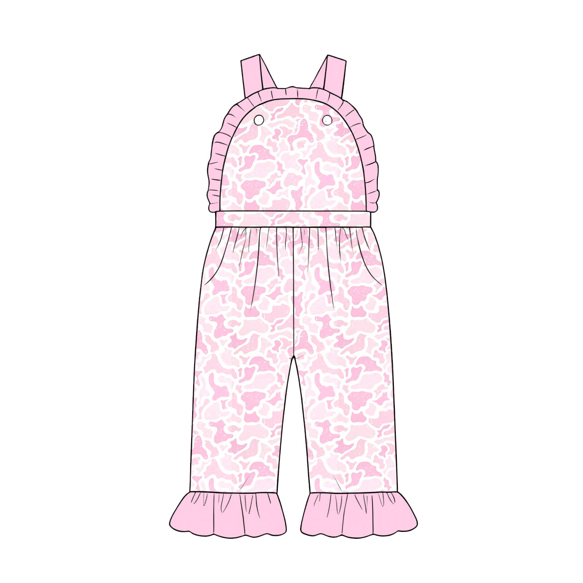 5.20 SR4274 Baby Girls Pink Camo Jumpsuit Preorder