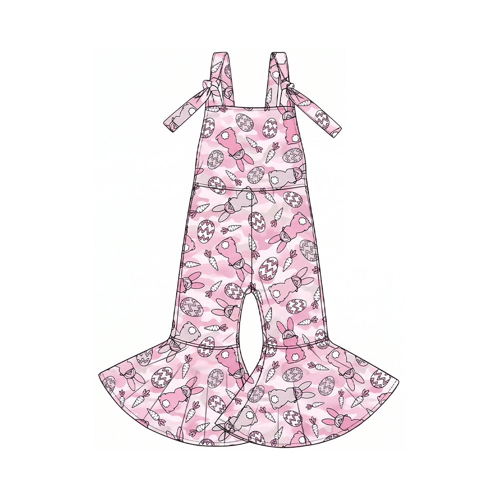 9.3 SR4308 Preorder Baby Girls Pink Camo Easter Bunny Jumpsuit