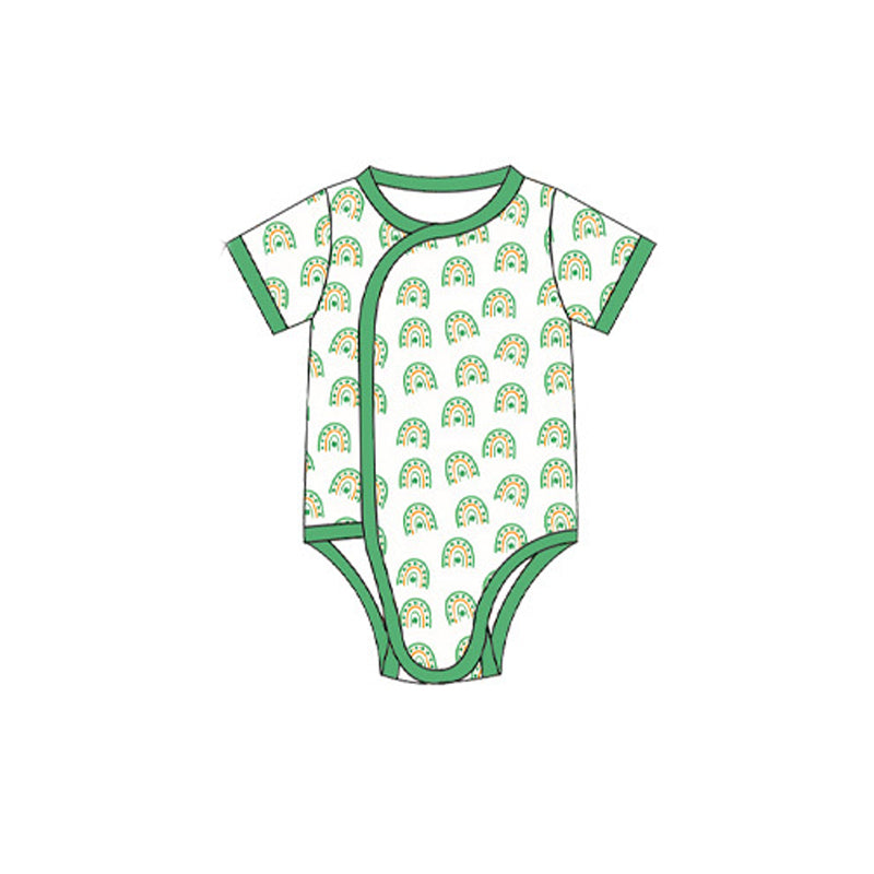 10.10 SR4345 Preorder St. Patrick's Day Rainbow Short Sleeve Romper