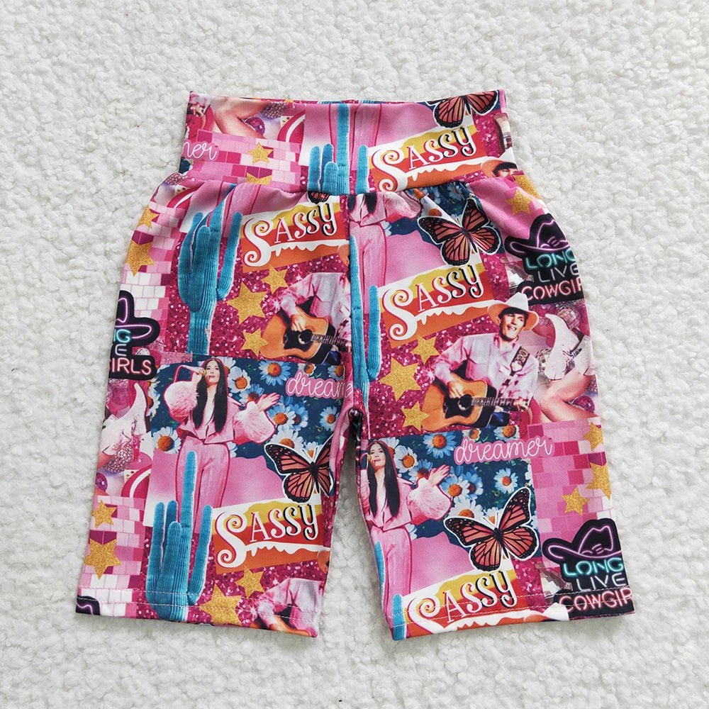 Sibling Kids Girls Floral Butterfly Summer Shorts