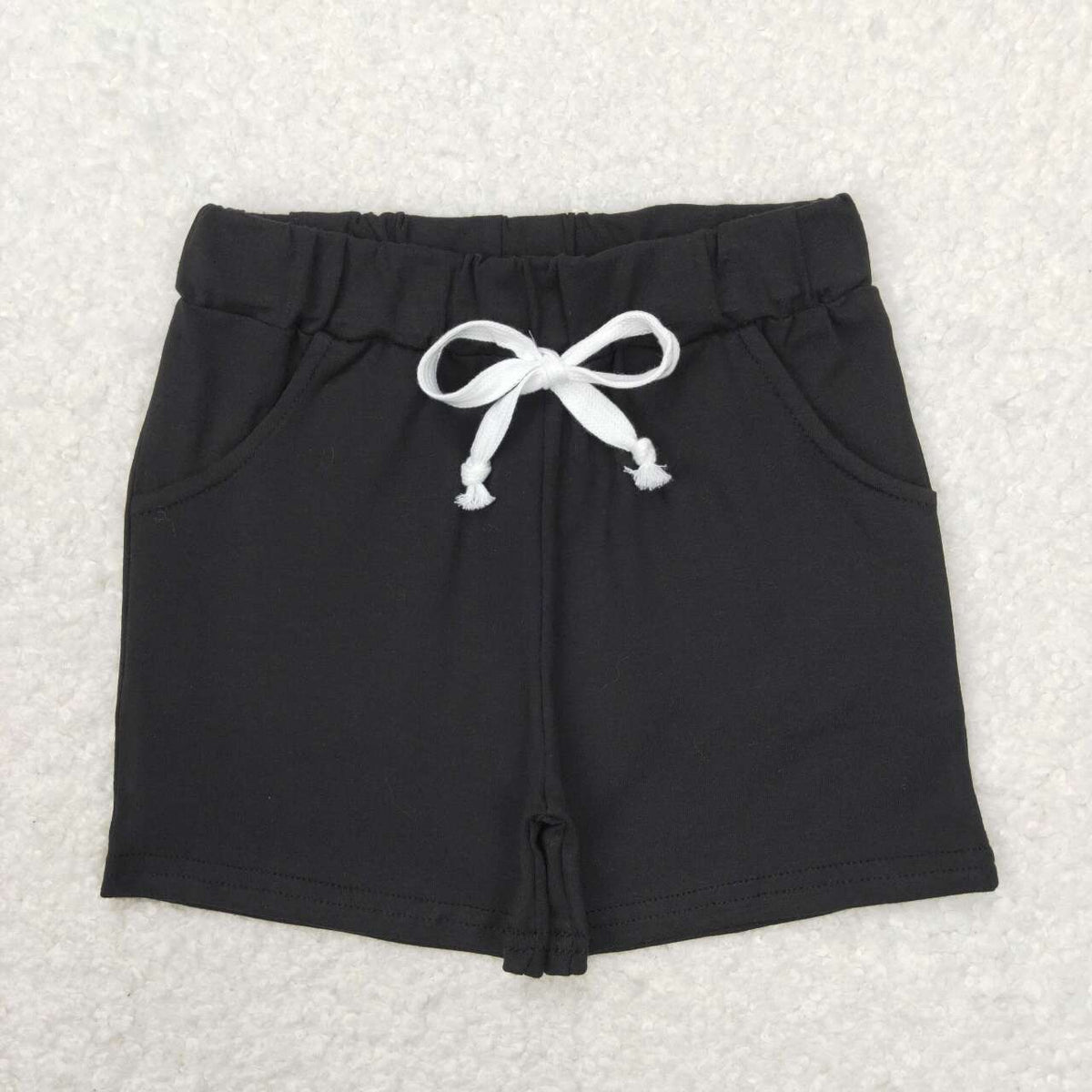 SS0137 Black Kids Bottom Pockets Shorts