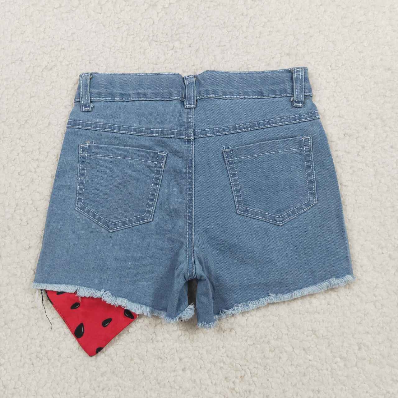 Watermelon Blue Denim Baby Girls Summer Shorts SS0948