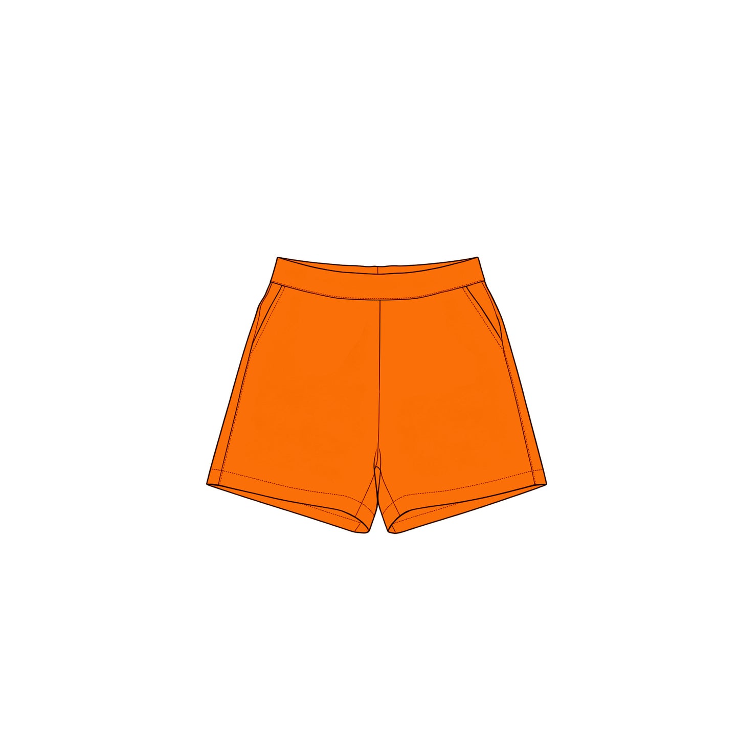 7.25 SS0980 Preorder Teams Orange Girls Yoga Bottom Shorts