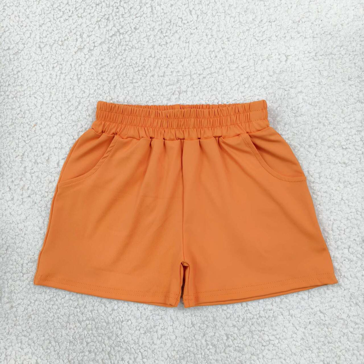 SS0980 Orange Color Pockets Girls Active Bottom Yoga Shorts