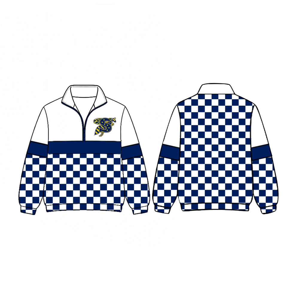 (Custom Design Preorder MOQ 5) Teams Stephenville Plaid Print Kids & Adult Long Sleeve Zipper Pullover Jacket