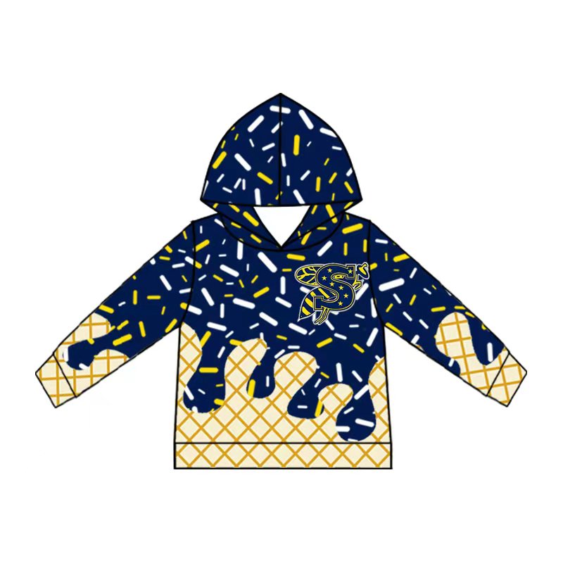 (Custom Design Preorder MOQ 5) Teams Stephenville Sprinkles Print Kids & Adult Long Sleeve Hoodie Top