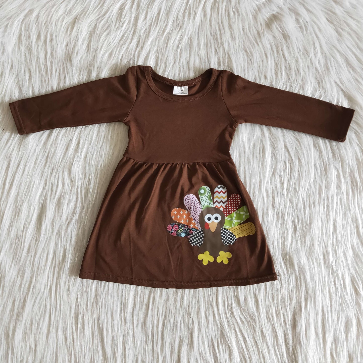 Long sleeve knee length turkey dress 6 A31-12