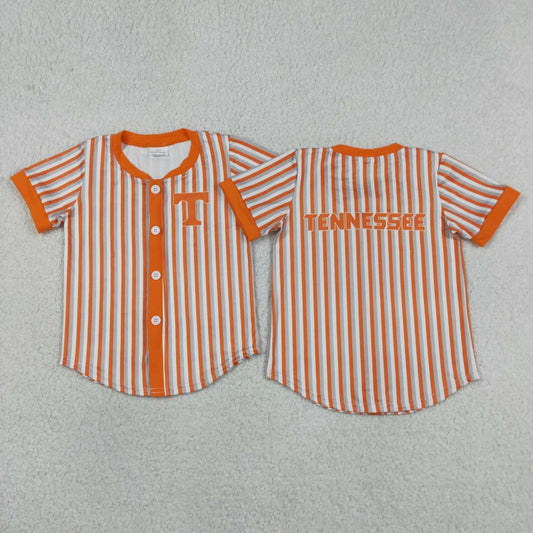 BT1747 Teams Tennessee Stripes Orange Print Boys Short Sleeve Tee Shirts Top