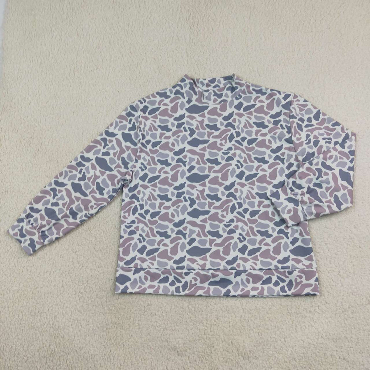 Adult Grey Camo Print Woman Yoga Long Sleeve Tee Shirts Top