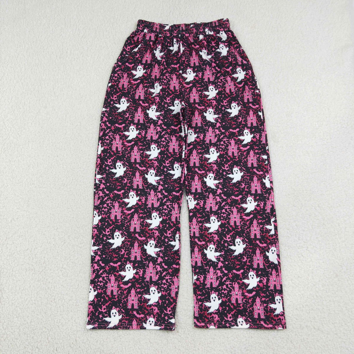 Adult Halloween Pink Leopard Ghost Wide Pants