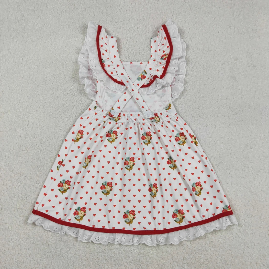 Baby Girls Hearts Dogs Flowers Valentines Pockets Knee length Dresses