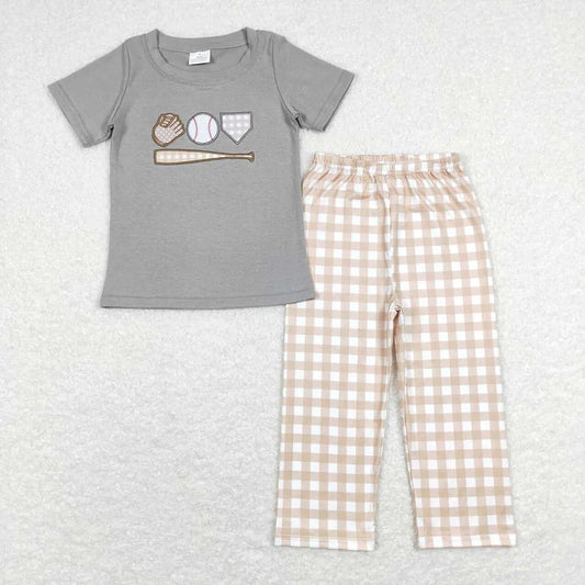 Sibling Baby Girls Boys Baseball Embrodiery Outfit Dress and Romper