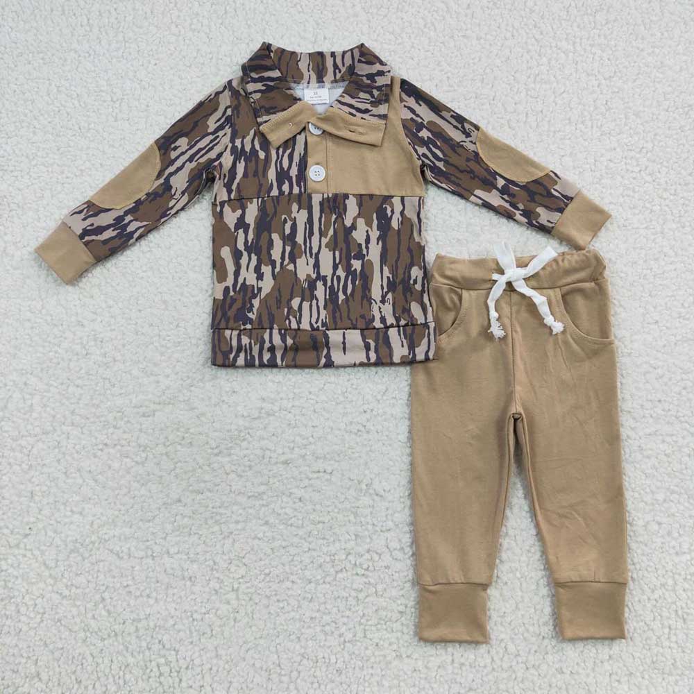 Sibling Baby Girls Boys Camo Pullover Top with Jogger Pants Outfit