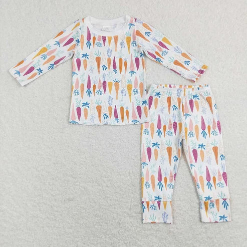 Sibling Baby Boys Carrots Easter Pajama Set Romper