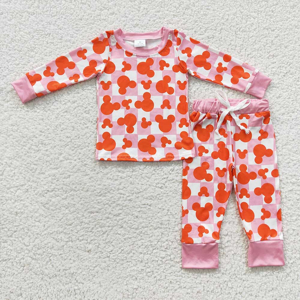 Baby Pink Caroon Animal Pajamas Pants Clothes Sets