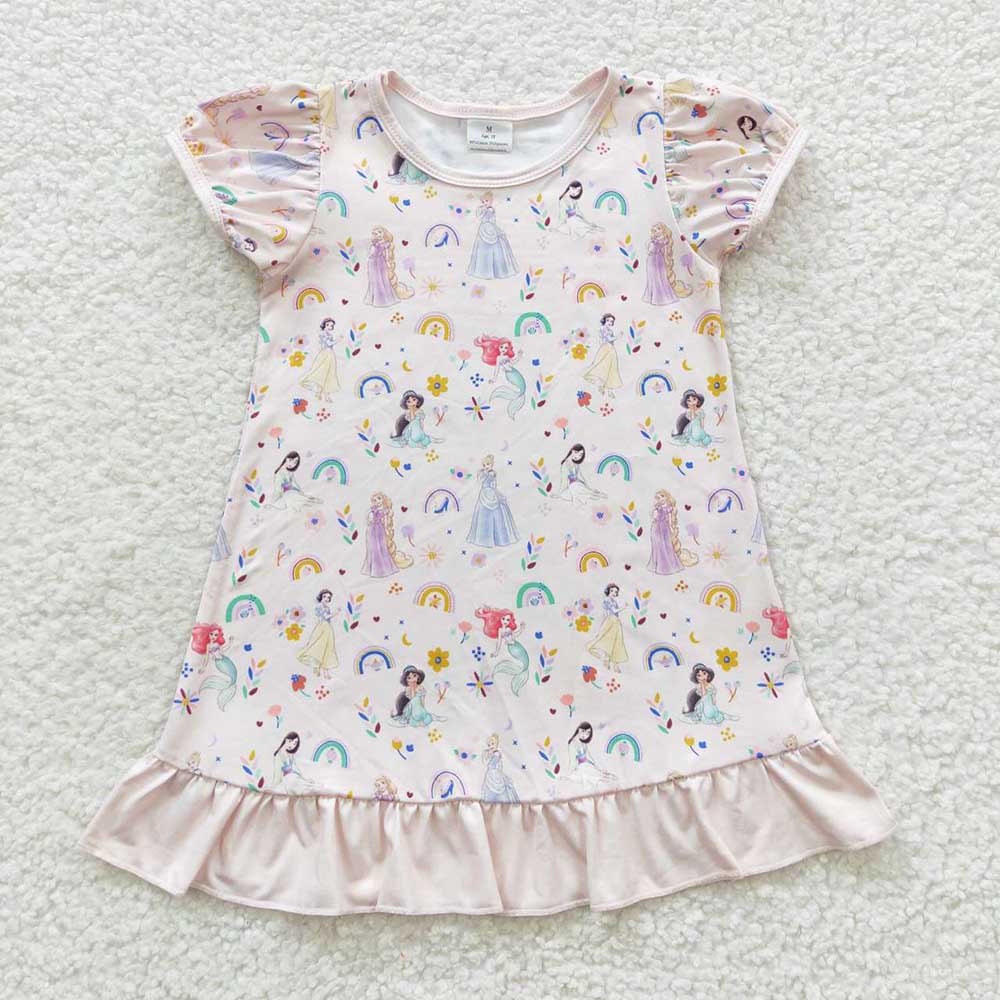 Baby Girls Princess Pink Ruffle Knee Length Dress