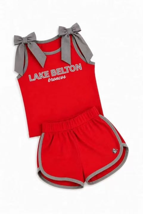 Preorder (moq 5) Baby Girls Lake belton Sleeveless Top With Short Team Clothes Sets
