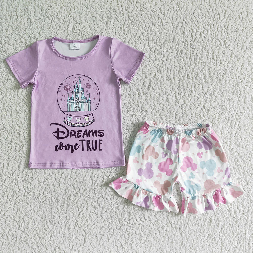 Baby girls dream come true ruffle shorts sets $5.5