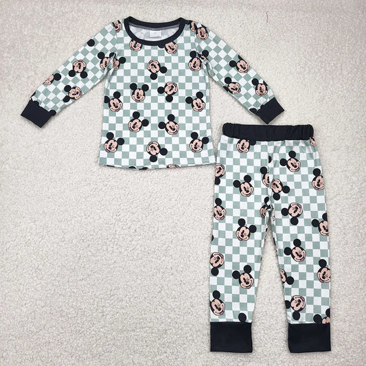 Sibling Baby Boys Cartoon Mouse Long Sleeve Pajama Set