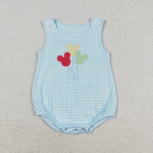 Baby Boys Blue Mouse Balloons Sibling Brother Rompers Clothes Sets)
