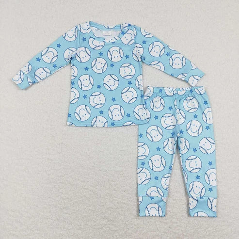Baby Boys Baseball Print Long Sleeve Pajama Set