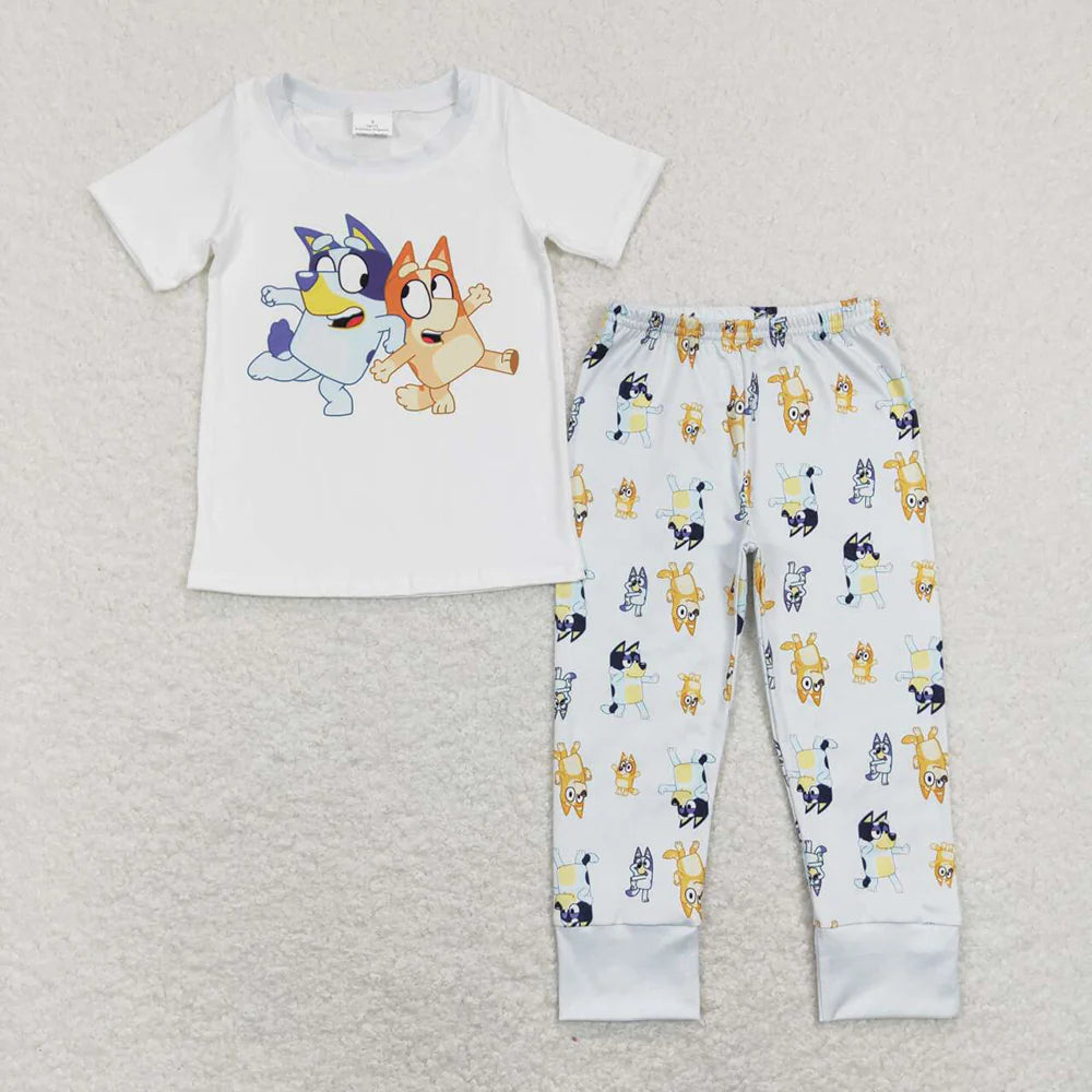 Baby Boys Dog Short Sleeve Shirt Pants Pajamas Outfits