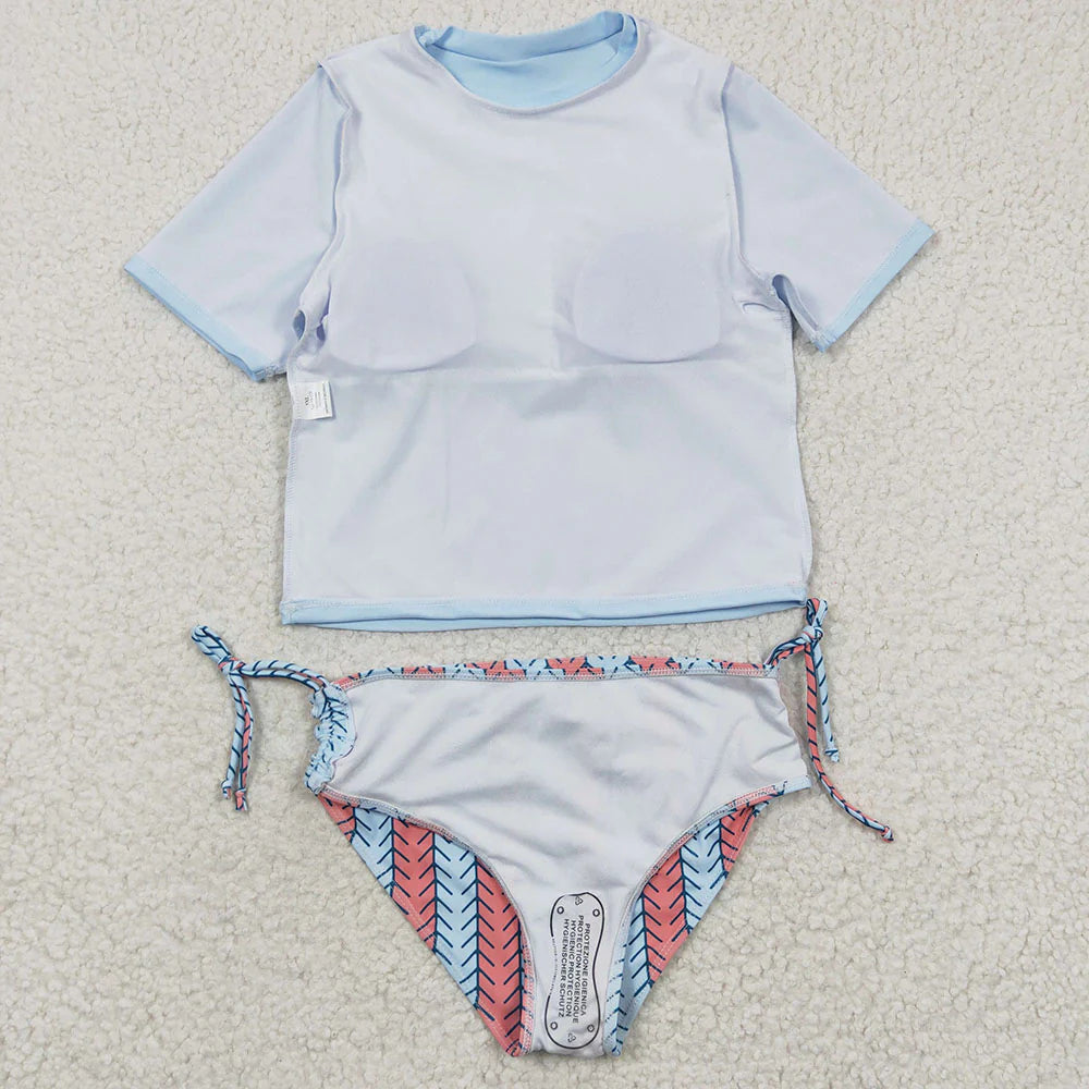 Baby Girls Rainbow Short Sleeve 2 pieces Swimsuits
