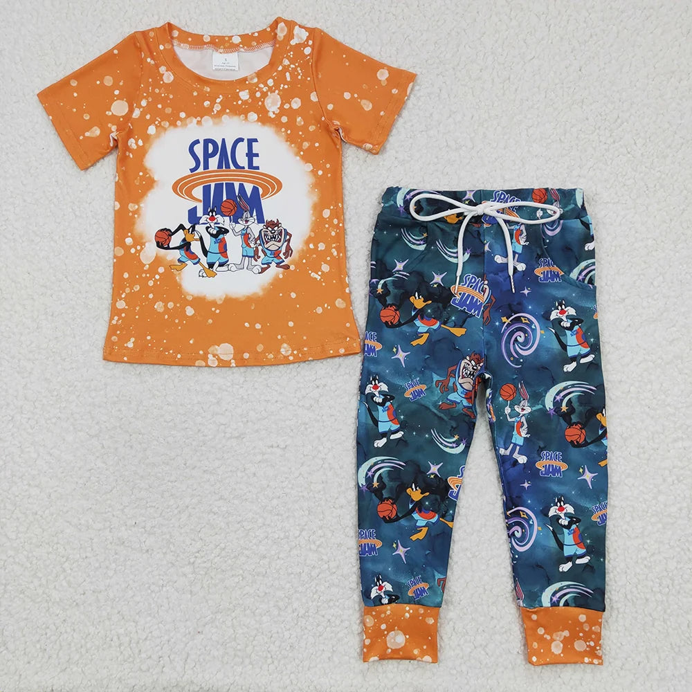 Baby Boys Cartoon Basketball Pants Outfit