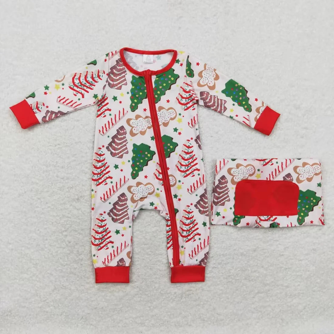 Family Christmas Tree Cake Shirt Pants Bamboo Rompers Pajamas Clothes Sets
