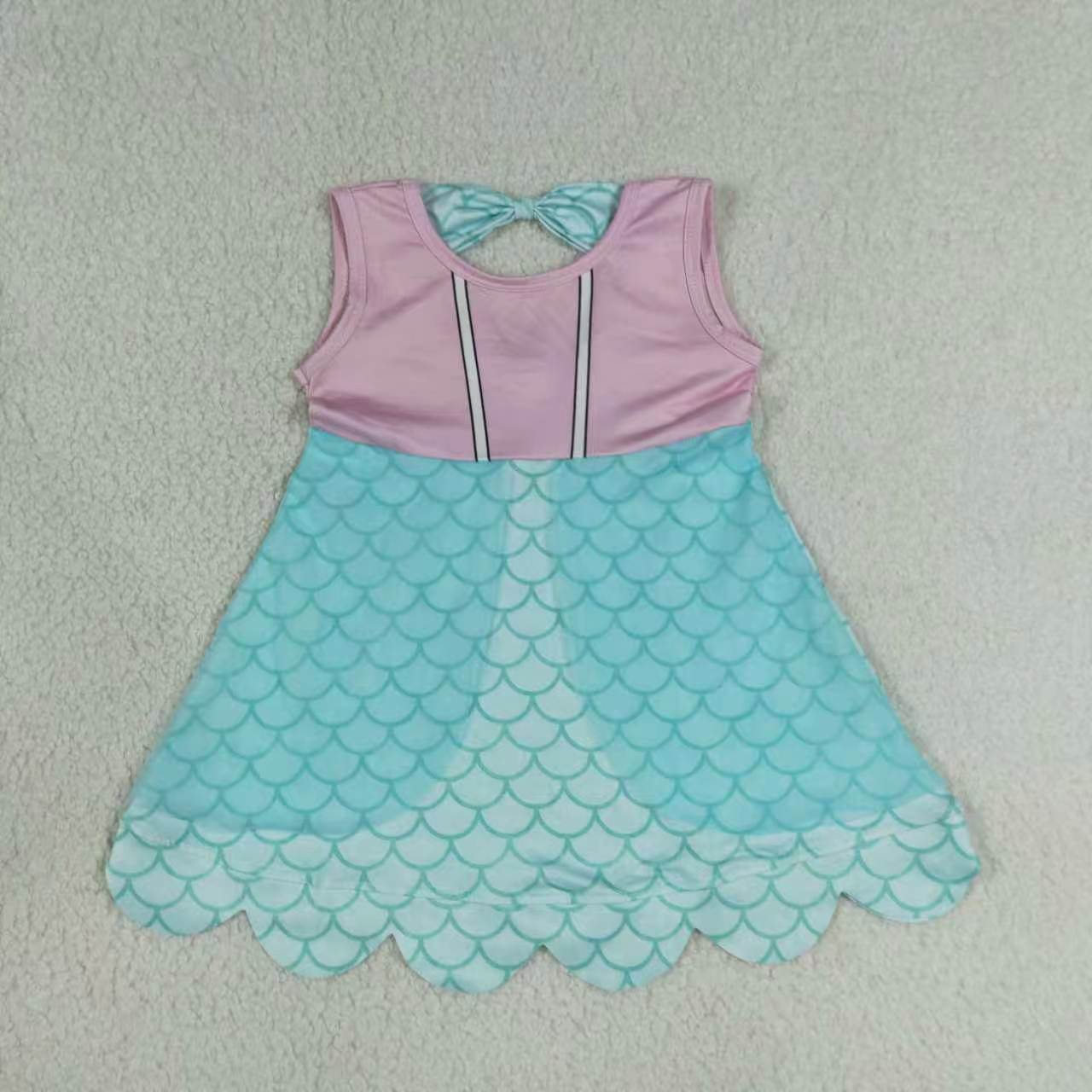 Sibling Toddler Girls Princess Character Sleeveless Dress Scalloped Hem