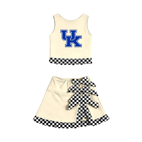 (custom moq 5)Baby Girls UK Vest Bows Ruffle Skirt Short Team Clothes Sets Preorder（副本）