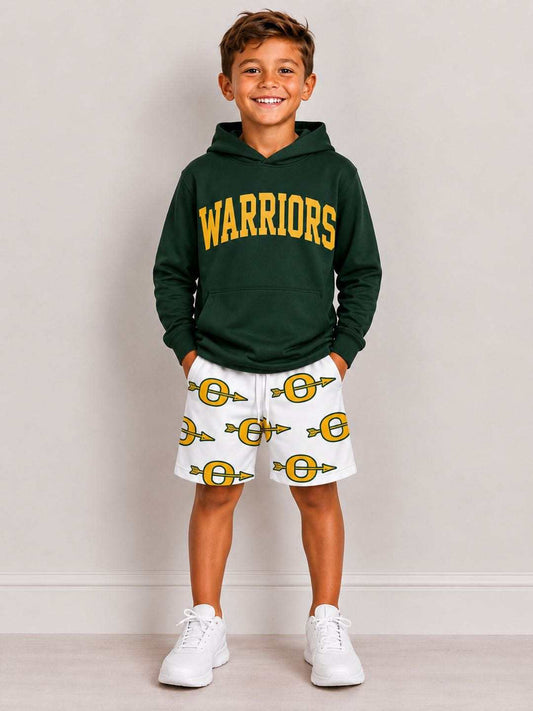 (Custom Design Preorder MOQ 5) Teams Ouachita Hoodie Top Pockets Shorts Boys Clothes Set