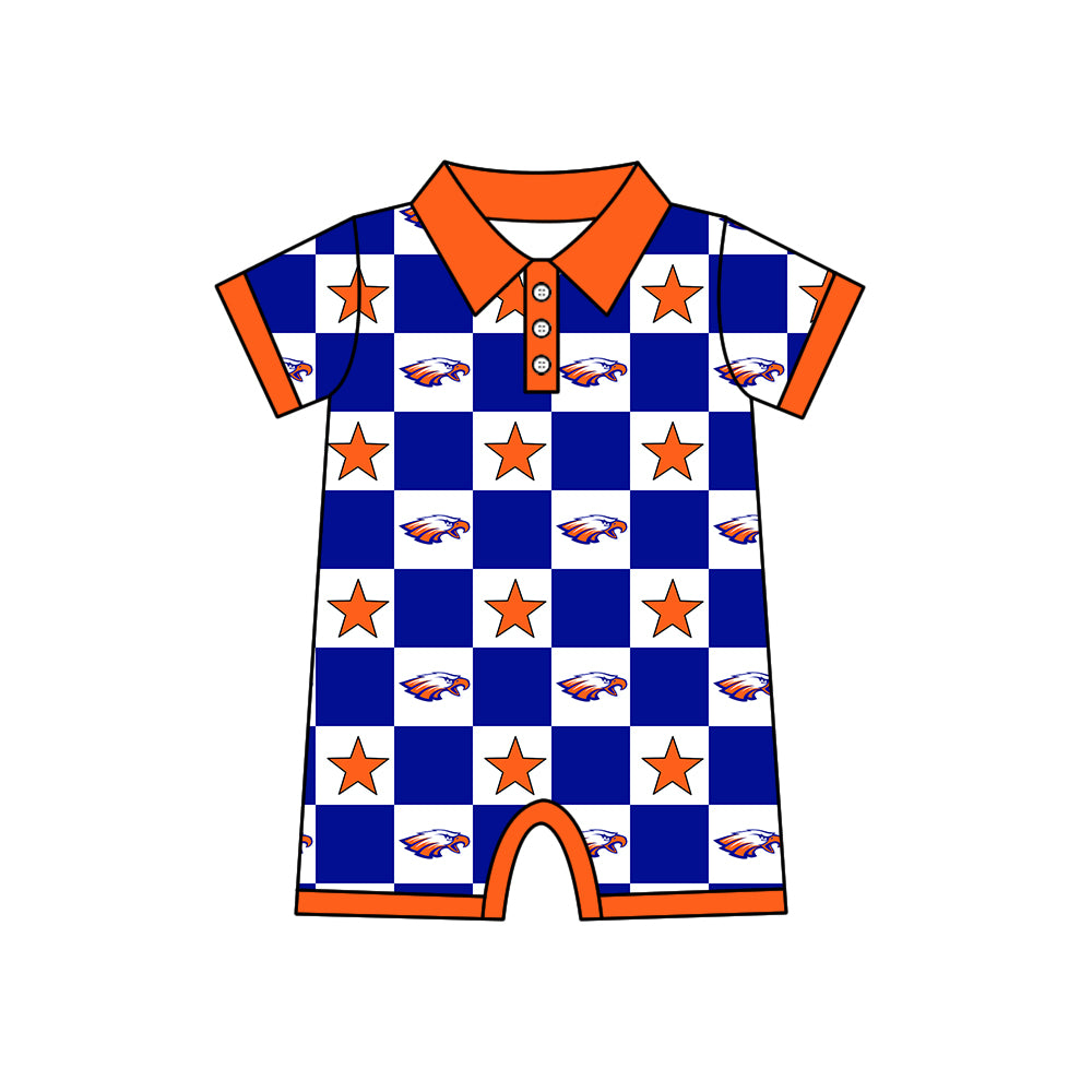 (Custom Design Preorder MOQ 5 Each Item) Teams Denver Broncos Bows Blue Plaid Print Kids Clothes Sibling & Family Matching Styles