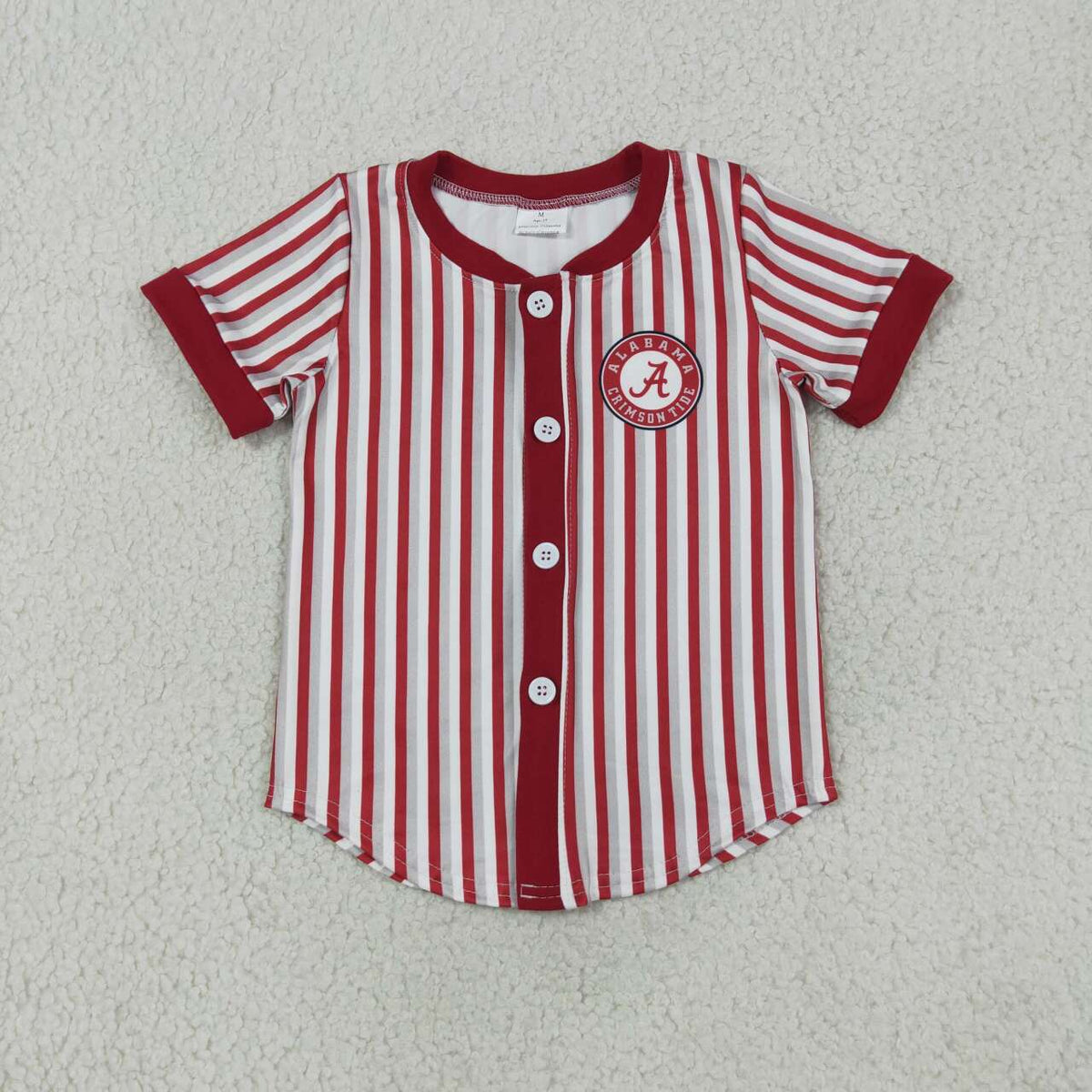 BT1746 Teams Alabama Wine Stripes Print Boys Short Sleeve T-shirts Top