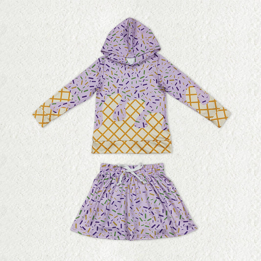 Sibling Baby Kids Mardigras Sprinkles Drip Hoodies Skirt Shorts Team Clothes Sets