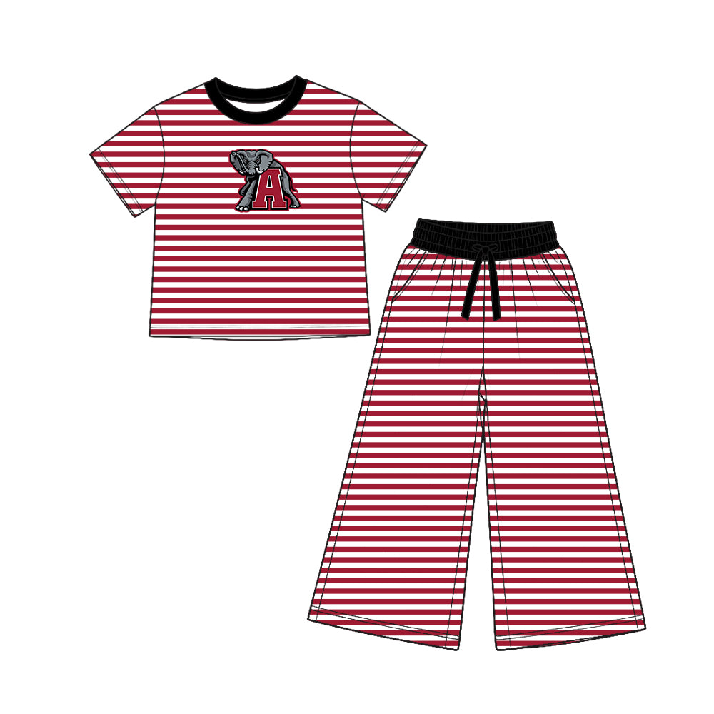 Preorder Custom 5 MOQ Baby Girls SPort Team Striped Outfit