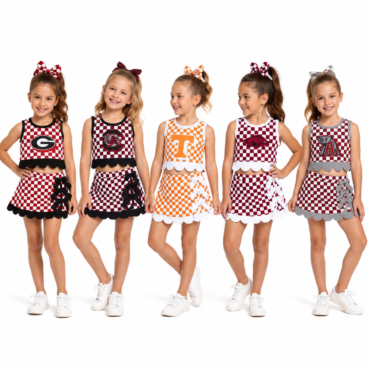 Sibling Kids Girls  Sport Team Scallop Tank Top Skort Active Outfit
