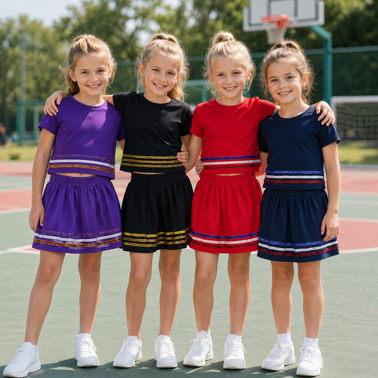 Sibling Baby Girls Solid Color Short Sleeve Top with Skort Sport Outfit
