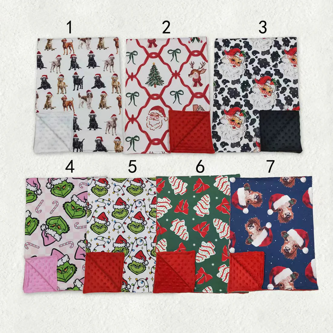 Baby Toddler Christmas Minky Blankets