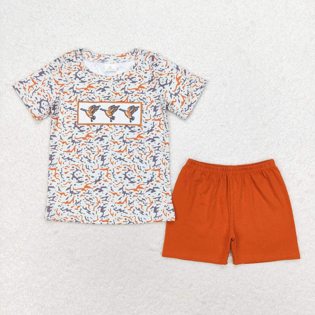 Baby Girls Embroidery Camo Ducks Sibling Dresses Rompers Clothes Sets