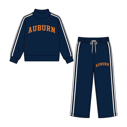 Preorder( 5  MOQ) Baby Girls Auburn Mock Neck Top Wide Leg Pants Outfit