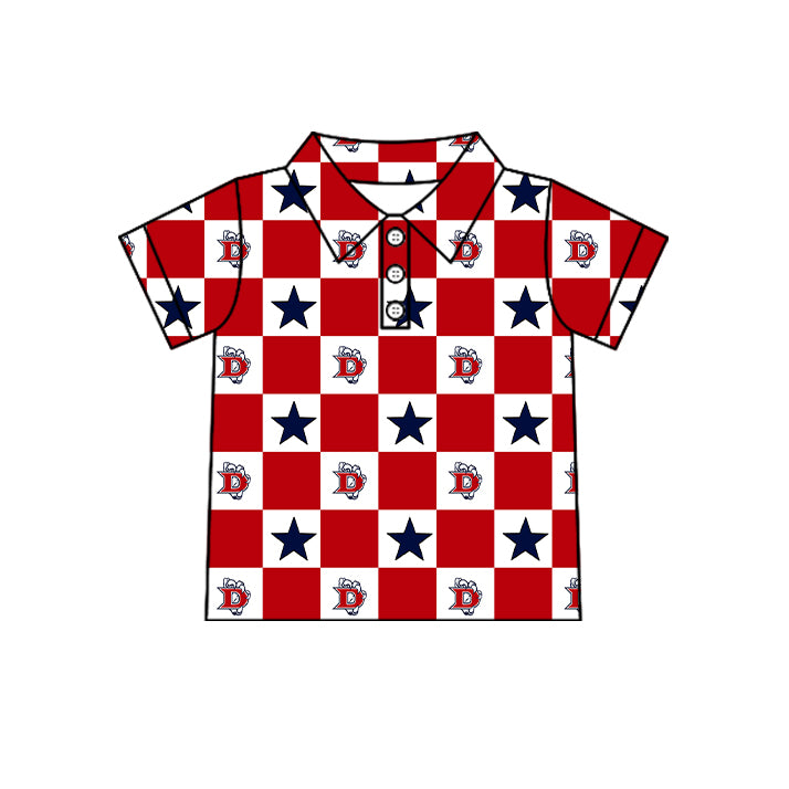 (Custom Design Preorder MOQ 5 Each Item) Teams Eagles Red Plaid Print Kids Clothes Sibling & Family Matching Styles