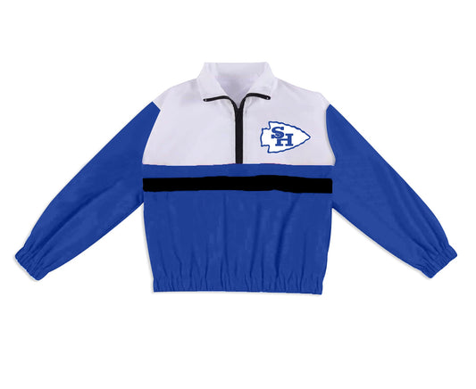 Preorder (moq 5)Baby Boys Long Sleeve Indians Team Zip Pullovers Tops