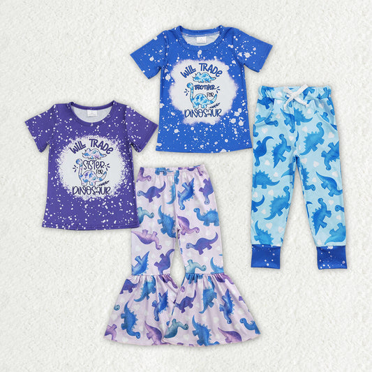 Sibling Baby Boys Girls Dinosaur Outfit