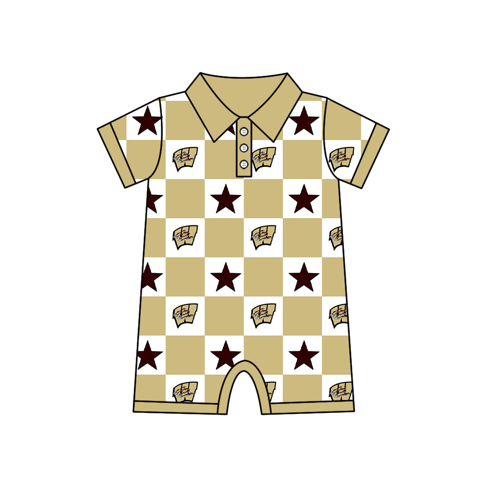 (Custom Design Preorder MOQ 5 Each Item) Teams Bearcats Khaki Plaid Print Kids Clothes Sibling & Family Matching Styles