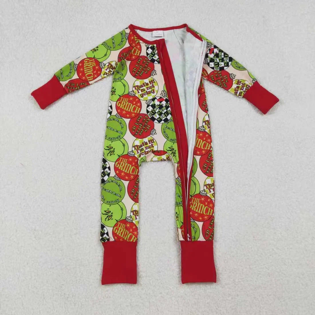 Sibling Baby Boys Girls Grin Lights Christmas Pajamas Set Knee Length Dress Zipper Footie Rompers