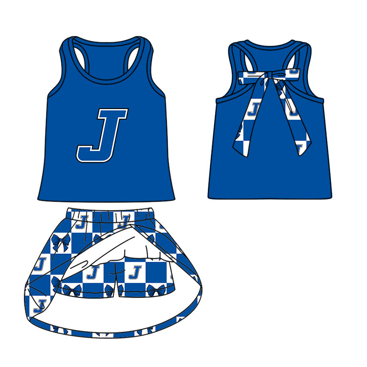 (Custom Design Preorder MOQ 5 Each Item) Teams Joaquin Rams Blue Plaid Print Kids Clothes Sibling & Family Matching Styles